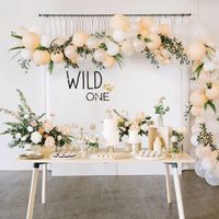 "An adorable Wild One themed first birthday needs this laser cut sign! Style it with balloons, desserts and florals and you've got perfection! Select your color option for \"WILD ONE\" and the crown will be in our mirror gold acrylic, this sign is an awesome decor piece that can also be used in the baby room after the party! Exclusively designed and laser cut in house by Happily Ever Etched in sunny Orange County, CA-- // DETAILS //      * Size:         WILD: 24\" W x 13\" H         ONE: 15\" W x 5\" H         CROWN: 6\" W x 5\" H     * Material:         1/8\" acrylic     * Color:         Select color option for \"WILD ONE\" and the crown will be Mirror Gold as pictured.     *Sign does not include any element for hanging, we recommend 3M double side tape. // READY TO SHIP! // Once your ord