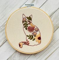 Flower Garden Cat Modern Embroidery Digital PDF Pattern Plus - Etsy France