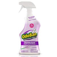 OdoBan Ready-to-Use multi-purpose formula spray does the job of many products in one. It's an effective cleaner and sanitizer that leaves no residue, and works effortlessly to disinfect hard, nonporous household surfaces. It's also an effective eliminator of harsh aromas and stenches including pet urine aftermath in carpet, upholstery, and more. It can even stand up to the smell of smoke and can be used in sinks, tubs, and for mopping floors and washing walls. Not only is it an exceptional clean