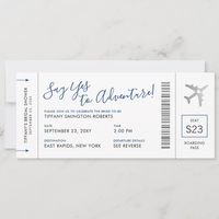 Blue Travel Theme Bridal Shower Boarding Pass Invitation | Zazzle.com