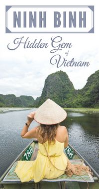 Ninh Binh and Tam Coc: What to do in Vietnam's Hidden Gem. Sometimes called "Halong Bay on Land", Ninh Binh is full of towering limestone cliffs and endless rice fields. If you're travelling to Vietnam make sure you don't miss this stunning area. This guide includes Tam Coc, Trang An Boat Ride, Hang Mua, Hoa Lu, Bai Dinh Temple and Bich Dong Pagoda.   By Wandering Wheatleys (@wanderingwheatleys) #Vietnam #TamCoc #NinhBinh #Hanoi #HangMua #TravelGuide #WanderingWheatleys