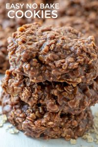 With minimal ingredients and 30 minutes these Easy No Bake Cookies are the perfect go to snack that will satisfy your sweet tooth to no end. #cookies #nobake #recipe #tasty #chocolate #peanutbutter