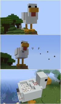 "The Chickenator 9000" - a self-reloading, aesthetic, egg machine gun - built on my survival server. : Minecraft