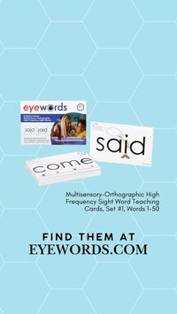 What are people saying about Multisensory-Orthographic High Frequency Sight Word Teaching Cards, Set #1, Words 1-50  👉 Eyewords.com  #highfrequencywords #sightwords #sightwordsarefun #sightwordskindergarten #eyewords #eyewordslearning