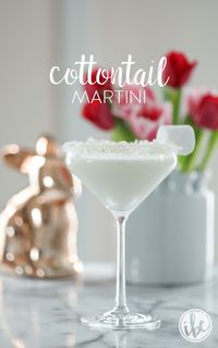 Cottontail Martini - a coconut martini cocktail recipe for spring and Easter.