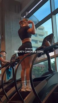 A combination of high-intensity interval training (HIIT) and targeted ab exercises, like bicycle crunches and planks, effectively burns fat and sculpts the core. This dynamic workout boosts cardiovascular health while defining abdominal muscles for a toned appearance.  drop a follow and keep an eye for upcoming tips!  #gym #cardioworkout #fitgirl #sweat