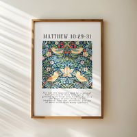 Christian Wall Art, Bible Verse Wall Decor, William Morris Print, Biblical Home Decor, Aesthetic Biblical Poster, Vintage Textile Wall Art by ReformandaPrintCo on Etsy