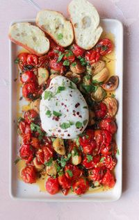 Tomato Garlic Confit with Burrata - The Whisk Addict