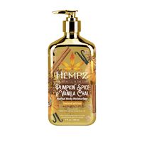 Hempz Herbal Body Moisturizer Cream Pumpkin Spice & Vanilla Chai, 17 fl oz  100% Satisfaction Guarantee We only sell new, fresh & 100% authentic products. We do not sell used. Products may have slight manufactures imperfections such as scratched, tears on boxes, labels or bottles. PACKAGE MAY VARY SAME DAY HANDLING & FREE SHIPPING  SHIPPING We ship all orders within 24 hours of cleared payment Monday to Friday. We ship all USA orders with USPS. A tracking number will be provided as soon as order