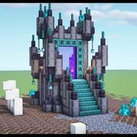 Do you want to create a nether portal design that looks like a staircase of an underworld legionnaire? Then this nether portal is for you! It's a unique and beautiful nether portal designed with warped wood and basalt blocks! Check it out now.