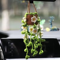 PRICES MAY VARY. 60 - Charming Design: Our Crochet Car Hanging Ornament features a unique and adorable aesthetic that effortlessly enhances your car's interior. Perfect for those who appreciate the beauty of nature with a touch of whimsy, these ornaments serve as stylish car decorations that stand out. - Handmade Quality: Crafted with care, each ornament is meticulously sewn by hand, ensuring durability and preventing leaf drop, unlike conventional glued alternatives. - Easy To Hang: This versat