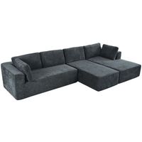 High-density foam filling offers outstanding comfort, providing ideal support whether you're relaxing alone or socializing with friends and family. It combines style and functionality to adapt effortlessly to your lifestyle. Body Fabric: Gray Polyester | Multi Color Sectional - STYLISH 3 - Piece Upholstered Sectional gray / bluePolyester | 30.9" H X 106.5" W X 69.5" D | Wayfair