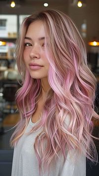 Add a pop of romance to your look this Valentine's Day with stunning Pink Highlights! Whether subtle or bold, these hues are sure to turn heads and make hearts flutter. Explore our article for more captivating hairstyle ideas and click the pin to follow us for daily inspiration! #ValentinesDay #PinkHighlights #RomanticHair #HairColorIdeas #HairInspiration