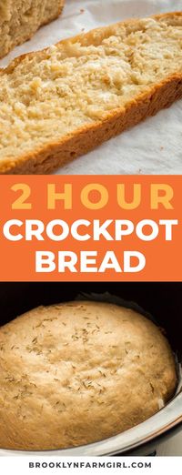 Easy to make 2 HOUR Crockpot Bread recipe. Throw it in the crock pot and you will have soft homemade bread in 2 hours! This is the best bread to serve with creamy soups and casseroles. 