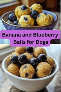 Looking for a healthy treat for your furry friend? Try these Banana and Blueberry Balls for Dogs! Made with simple ingredients like bananas, blueberries, and oats, these homemade treats are easy to make and packed with nutrition. Perfect for training or just spoiling your pup! Follow this recipe step-by-step and give your dog a tasty, healthy treat today. Click to see the full recipe and save for later! 🐾