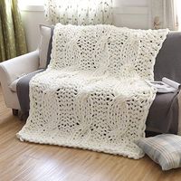 Amazon.com: Zituop Chunky Knit Throw Blanket Cable Knitted Large Soft Chenille Bulky Blanket 50x60inches, Super Cozy to Snuggle in Bed Couch or Sofa, Ivory: Home & Kitchen