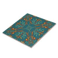 Southwestern Golden Sun Ray Colors Pattern Ceramic Tile | Zazzle