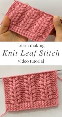 Knit Leaf Stitch For Sweaters And Cardigans - CrochetBeja