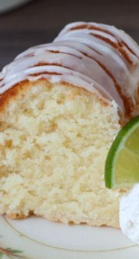 Key Lime Pound Cake Recipe for St. Patrick's Day ~ A sweet, moist, dense key lime pound cake drizzled with a tart key lime glaze. A delicious Southern twist to a traditional pound cake.