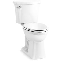 KOHLER Elliston White Elongated Chair Height 2-piece WaterSense Soft Close Toilet 12-in Rough-In 1.28-GPF in the Toilets department at Lowes.com