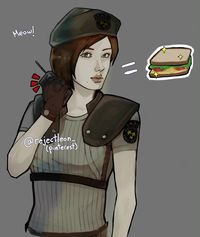 I LOVE THE JILL SANDWICH JOKE AND DONT CARE IF ITS OVERUSED ITS MY ART MY REFRENCES!! #residentevil #art #artist #digital #digitalartist #jillvalentine #residentevil3 #residentevil1