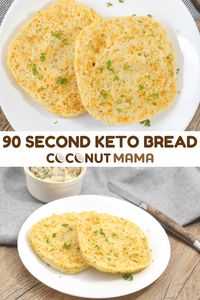 This 90 second keto bread is gluten-free and is perfect for making keto toast and keto grilled cheese sandwich!