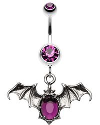 Bat Sparkle Belly Button Ring