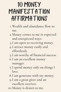 Start each day with positivity and purpose! Use these daily money affirmations to attract prosperity and build a wealthier future. Your journey to financial freedom begins now! #Affirmations #FinancialFreedom #WealthAttraction