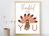 Does your little one have some special people in their life? Let those people know how loved they are with this "Thankful for YOU" printable! It's sure to make their day and bring a smile to their face! | DETAILS | Included is an 8.5 x 11 inch PDF file. | HOW TO CREATE YOUR PRODUCT | 1. Download: Purchase and download the high-resolution printable file. 2. Print: Print your file on high quality paper or card stock. 3. Stamp: Use non-toxic paint and gently press your baby's foot on the open space