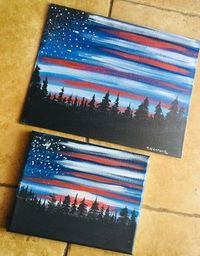 How To Paint American Flag Sky - Step By Step Painting by elva