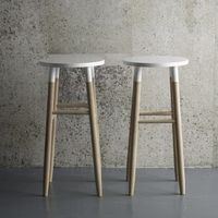 White Dipped Oak Stool