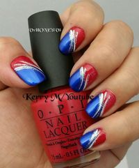 4th of July Nails!! Red, white, and blue! Easy fourth of july nails, usa nails, summer nail art, spring nail design, patriotic nails, memorial day nail art, veteran day nail design