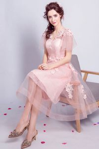 Only $108.99, Prom Dresses Pink A-line V-neck Knee-length Tulle Formal Dress With Flowers #TJ020 at #GemGrace. View more special Special Occasion Dresses,Prom Dresses,Homecoming Dresses,Homecoming Flash Sale,Wedding Reception Dresses now? GemGrace is a solution for those who want to buy delicate gowns with affordable prices. Free shipping, 2018 new arrivals, shop now to get $10 off!