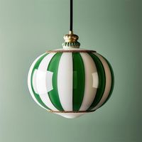 Bring a burst of fun to your decor with the Meira Pendant Lamp by Docos! Available in lively green and white or bold red and white stripes, this charming lamp adds a playful twist to any room. Ideal for brightening up kitchens, dining areas, or any creative space, the Meira Pendant Lamp is sure to make a joyful statement.