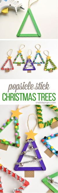 These popsicle stick Christmas trees are so much FUN! They're so easy to make…