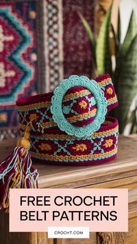 Create your own crochet belt with these free patterns. Ideal for crafting a unique, trendy accessory to complement your wardrobe.