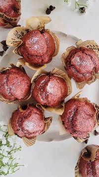 Bakery Style Red Velvet Muffins - Simple Cooking with Pep