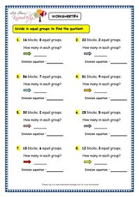 Grade 3 Maths Worksheets: Division (6.2 Division by Grouping) - Lets Share Knowledge