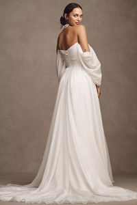 Jenny by Jenny Yoo Noa Off-The-Shoulder A-Line Chiffon Wedding Gown | Anthropologie