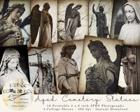 Cemetery Statues Gothic Religious Photo Collection for Junk - Etsy