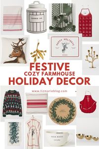 Festive Cozy Farmhouse Holiday Decor is a great collection that is perfect for any style and any home. #GiftGuide #HomeDecor #FestiveHolidayDecor #CozyFarmhouseDecor #CozyChristmasDecor #CozyChristmas #Farmhouse #Decor #Christmas #LizMarie #InteriorDesign #Blogger via @lizmariegalvan