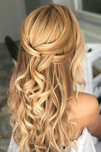 Easy Wedding Hairstyles You Can DIY ★ easy wedding hairstyles elegant simple half up half down with loose curls on blonde hair marianna_zambenedetti