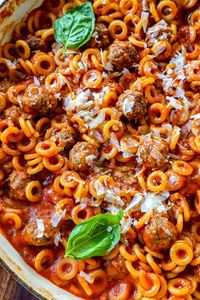 Homemade Spaghettios With Meatballs