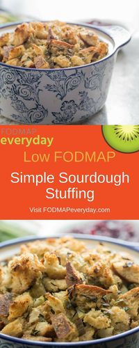 Our Simple Sourdough Stuffing is low FODMAP and works well as a vegetarian side dish as well.