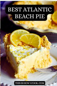 This North Carolina Pie recipe, also known as Atlantic Beach Pie is a simple but decadent, creamy lemon pie with a signature Saltine crust. So good and refreshing! #northCarolinaLemonPieRecie #AtlanticBeachPieRecipe #condensedMilkLemonPie