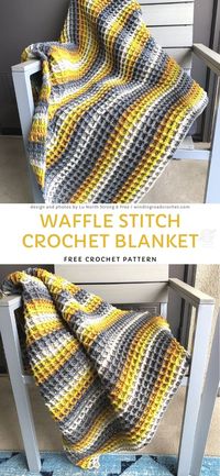 Sweet Colorful Baby Blankets. Waffle stitch blankets are proven to be one of the best and the most beautiful stitches out there. Moreover, it is very easy and fast to crochet, therefore ideal for a quick afternoon projects.   #freecrochetpattern #baby #blanket