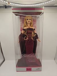 January Garnet Barbie Doll Birthstone Collection B3409 2002 NIB Mattel Blonde