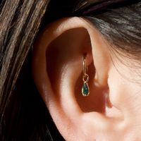 Ways to rock a rook piercing ✨ Check out these rook upgrades we did this past week! The first slide features the Ursula charm with moss agate charm from Junipurr » followed by the gold Dala Plaque 1 from Metier. Both of these charms are styled with 14k gold seam rings from in house jewelry studio with @shopgoodfortune.