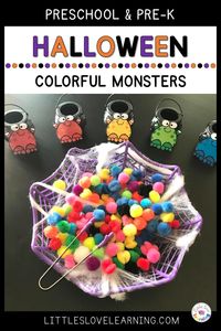 Halloween Activities for Preschool, Pre-K, & Kindergarten: This post includes 40+ of the BEST Halloween activities and centers for your early childhood classroom or homeschool. Ideas include literacy, math, fine motor, gross motor, sensory bins, sensory bag, art, and STEM. Your little learners will LOVE this unit if they love bats, witches, ghosts, and more! Add these ideas to your lesson plans and have fun learning this Halloween! #preschool #prek #kindergarten