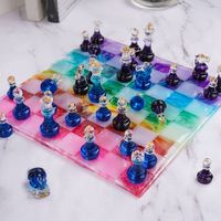 🎉🎉Here comes our chess mold set. Chessboard and chess pieces do not always be black and white. It also can be as multi - colored as a rainbow.